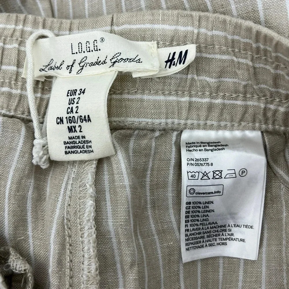 H&M • Linen Striped Pants